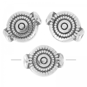 Perlas discos 10x8 mm Chapado Plateado envejecido x4