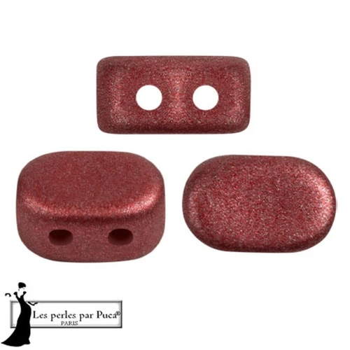 Cuentas de cristal Lipsi® de Puca® 4x6 mm - Metal Shine Granate x10g