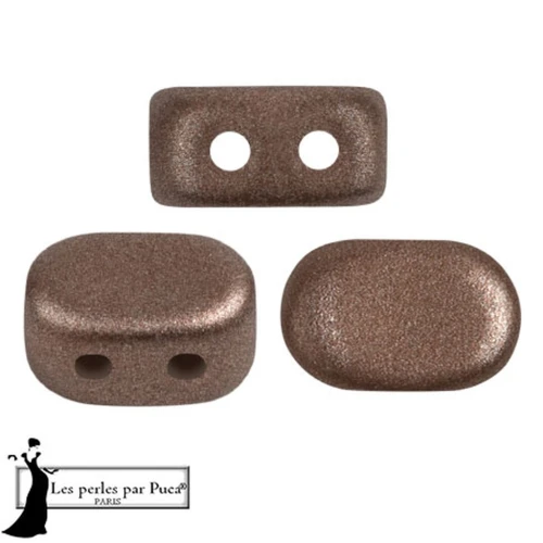 Cuentas de cristal Lipsi® de Puca® 4x6 mm - Metal Shine Granate x10g