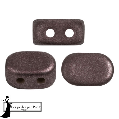 Cuentas de cristal Lipsi® de Puca® 4x6 mm - Metal Shine Plum x10g