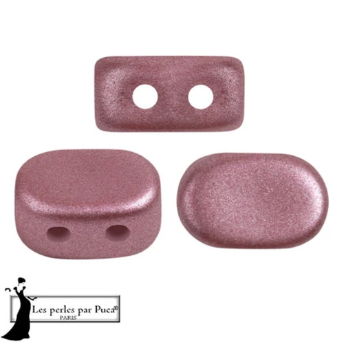 Cuentas de cristal Lipsi® de Puca® 4x6 mm - Metal Shine Powder Rose x10g