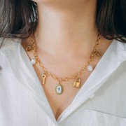 My DIY Jewellery - Kit de joyería Collar abalorios Llaves Acero Inoxidable Dorado|raw }}