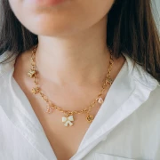 My DIY Jewellery - Kit de joyería con colgantes dorados de acero inoxidable para chicas