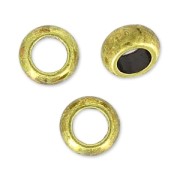 Perlas redondas aplastadas grande agujero 5x2.4 mm bronce x5
