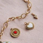 My DIY Jewellery - Kit de bisutería Collar Charms Corazones Acero Inoxidable Dorado