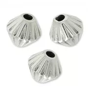 Perlas toupies 4.5 mm Chapado Plateado envejecido x10