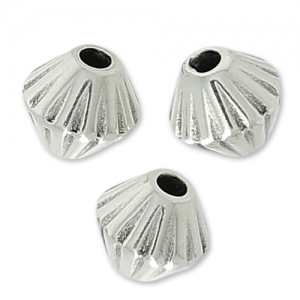 Perlas toupies 4.5 mm Chapado Plateado envejecido x10