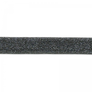 Cordón cuero reconstituido plano doble 3 mm Dark Grey Metallic x1m