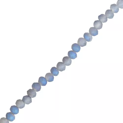 Redondas planas facetadas 3x2.5 mm Blue Iris Frosted x32cm