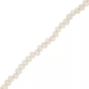 Greige - Redondas planas facetadas 3.5x2.5 mm Greige Frosted x32cm Redondas planas facetadas 3.5x2.5 mm Greige Frosted x32cm