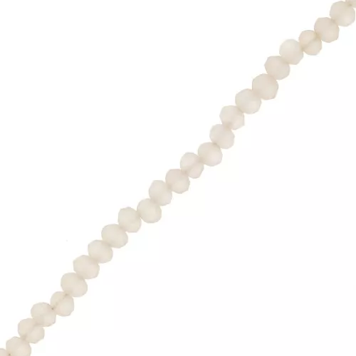 Redondas planas facetadas 3.5x2.5 mm Greige Frosted x32cm