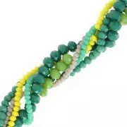 Redondas planas facetadas 3.5x2.5 mm Greige Frosted x32cm