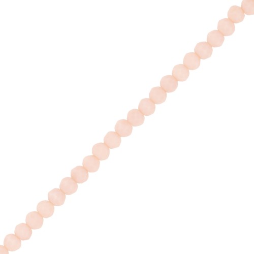 Redondas planas facetadas 3.5x3 mm - Nude Frosted x34cm