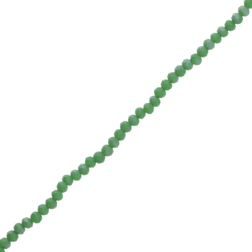 Cuentas facetadas redondas - aplanadas redondas - 3,5x3 mm - Verde esmeralda x32 cm