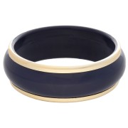 Pulsera brazalete de resina de 65 mm de grosor - Azul marino - Dorado x1|raw }}
