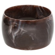 Pulsera brazalete de resina opaca de 68 mm de grosor - Marrón oscuro jaspeado - Blanco x1|raw }}
