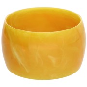 Pulsera brazalete de resina opaca de 68 mm de espesor - Miel jaspeado - Blanco x1|raw }}