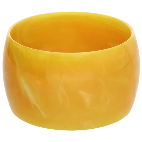 Pulsera brazalete de resina opaca de 68 mm de espesor - Miel jaspeado - Blanco x1
