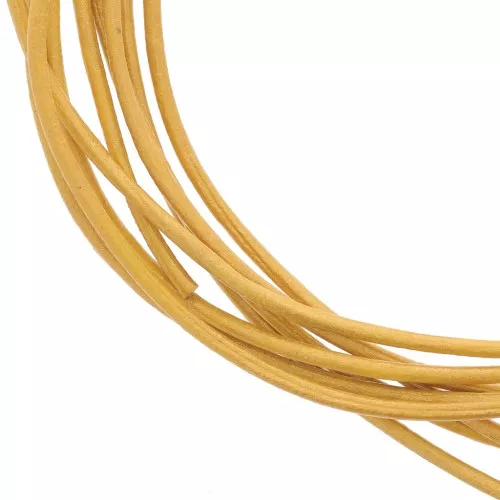 Cordón de cuero 1,5 mm Dorado x 2 m