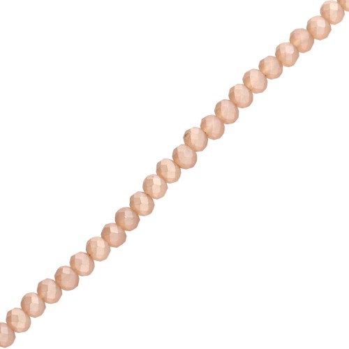 Cuentas facetadas redondas - aplanadas redondas - 4x3,5 mm - Ocre Esmerilado x48cm