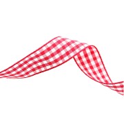 Cinta de guinga Mokuba 14 mm - Roja - Blanca x50cm