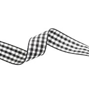 Mokuba 14 mm Cinta de guinga - Negro - Blanco x50cm