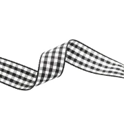 Mokuba 14 mm Cinta de guinga - Negro - Blanco x50cm