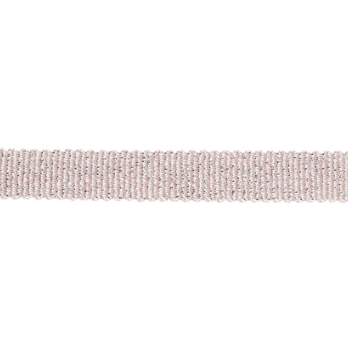 Cinta metálica Mokuba 9 mm - Rosa claro con hilo del Plateado x50cm