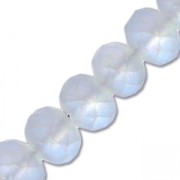 Cuentas facetadas redondas - redondas aplanadas -6x5 mm Gris Azul Esmerilado x40cm