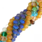 Redondas planas facetadas 6x5 mm Blue Iris Frosted x42cm