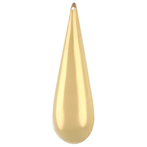 Colgante gota abombada 50x16 mm - Dorado con oro fino x1
