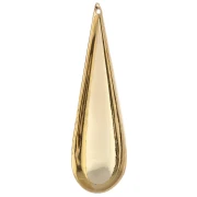 Colgante gota abombada 50x16 mm - Dorado con oro fino x1