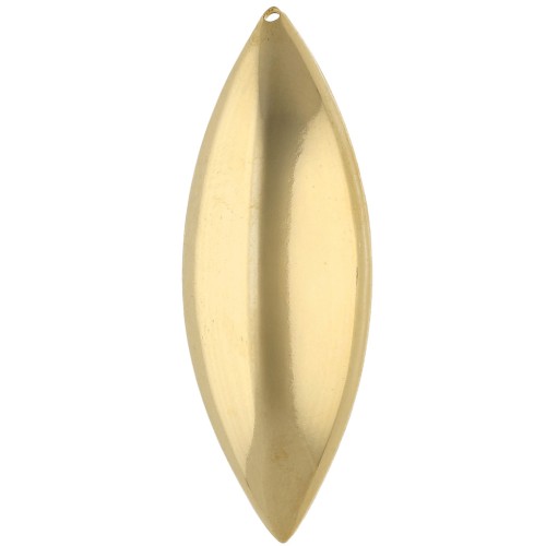Colgante abombado redondo 50x18 mm - Dorado con oro fino x1