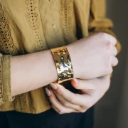 Pulsera brazalete 29x175 mm - Dorado con oro fino x1