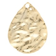 Dije de gota martillada 17x13 mm - Dorado con oro fino x1