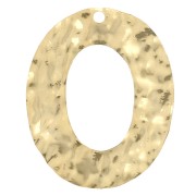 Colgante ovalado hueco martillado 25x19 mm - Dorado con oro fino x1