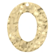 Colgante ovalado hueco martillado 25x19 mm - Dorado con oro fino x1