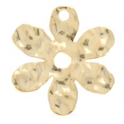 Dije flor martillada 16x14,5 mm - Dorado con oro fino x1|raw }}