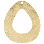 Colgante gota hueca martillada 61x51 mm - Dorado con oro fino x1