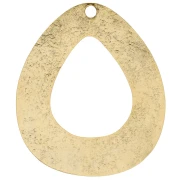 Colgante gota hueca martillada 61x51 mm - Dorado con oro fino x1