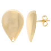 Ganchos pendientes abombados 22x14,5 mm - Dorado con oro fino x2