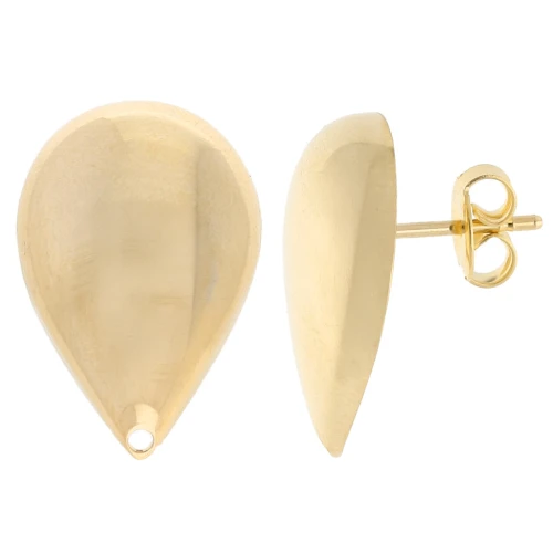 Ganchos pendientes abombados 22x14,5 mm - Dorado con oro fino x2