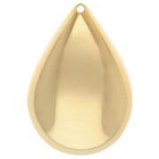 Colgante gota abombada 30x20 mm - Dorado con oro fino x1
