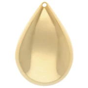 Colgante gota abombada 30x20 mm - Dorado con oro fino x1