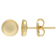 Ganchos pendientes para cabujón plano de 6 mm - Dorado con oro fino x2|raw }}