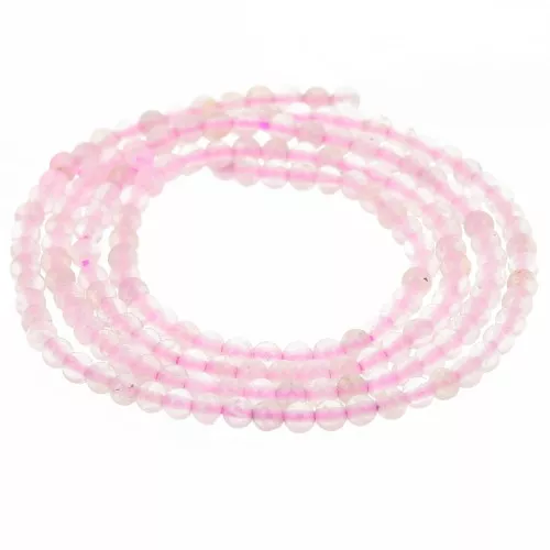 Cuenta redonda 2mm - Cuarzo rosa x38cm