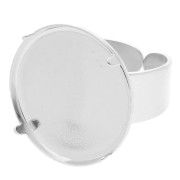Anillo engastado para cabujón plano de 20 mm - Plateado x1