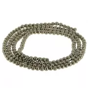 Perles rondes 2 mm en pierre gemme - Pyrite x38cm