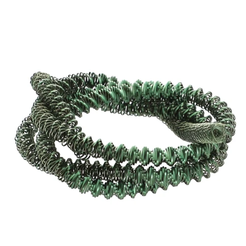 Bobina espiral rizada de 3,4 mm para bordado - creación de broches - Verde oscuro x3