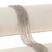 Cuenta redonda facetada 2mm - Cuarzo ahumado x38cm